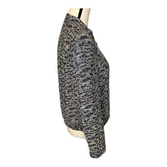 FOSSIL Arlene Jacket Blue Multi Leopard Print Metallic Full Zip Size Medium - Picture 6 of 8